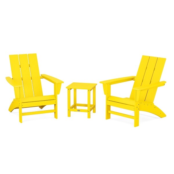 POLYWOOD Modern 3Piece Adirondack Set with Long Island 18