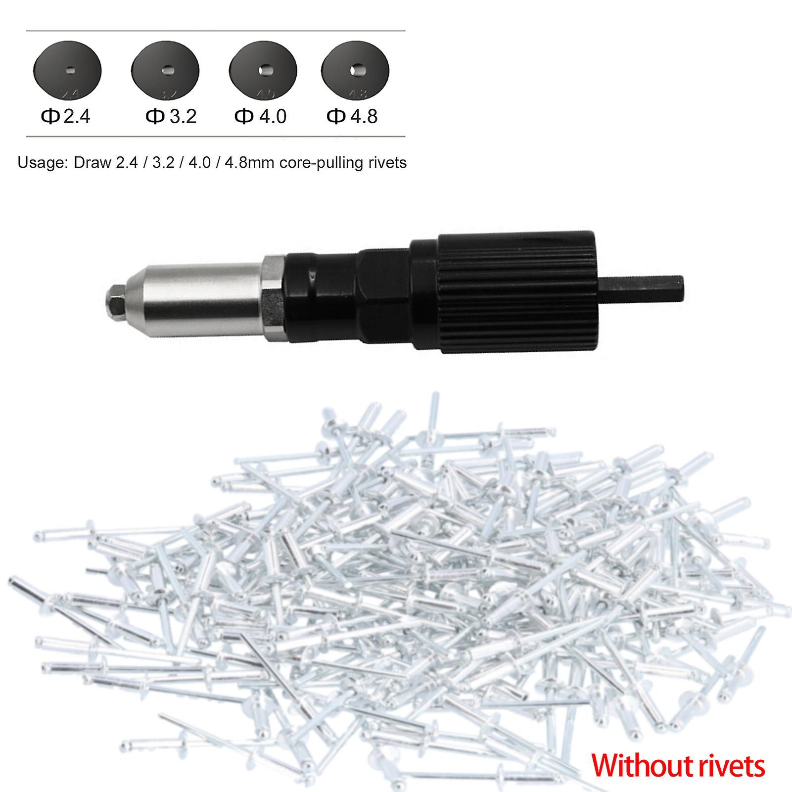 Electric Rivet Gun Adapter Kit，cordless Rivet Gun Tool Riveting Insert Electric Hand Drill Set