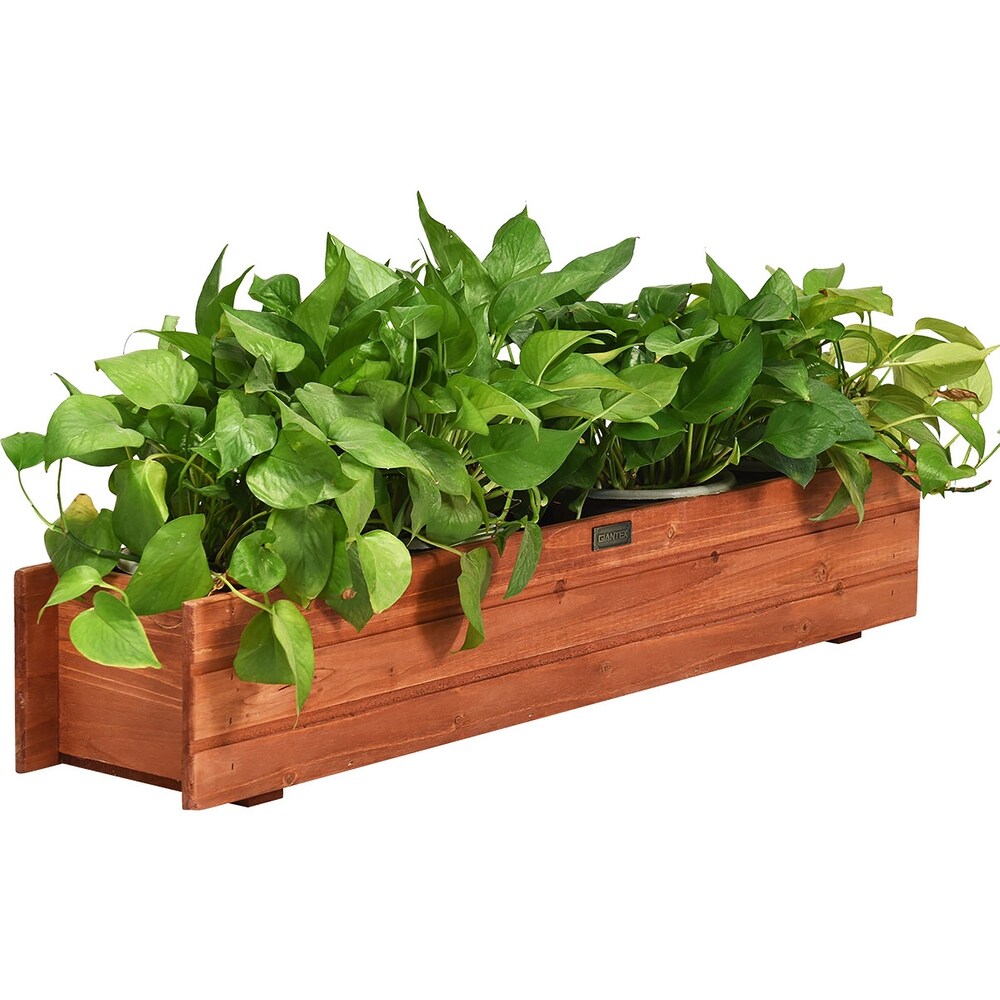 28/36/40 Inch Wooden Flower Planter Box Garden Yard Decorative Window