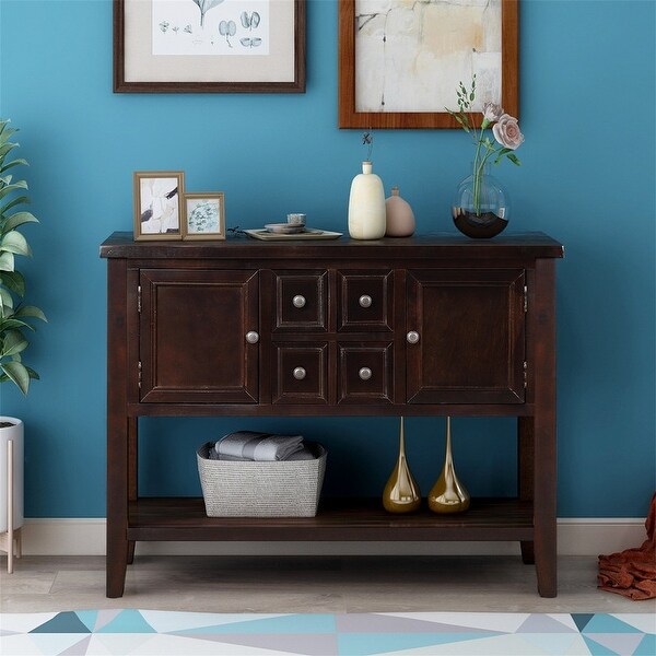 Table buffet sideboard Sofa table with storage drawers， cabinets and bottom shelf