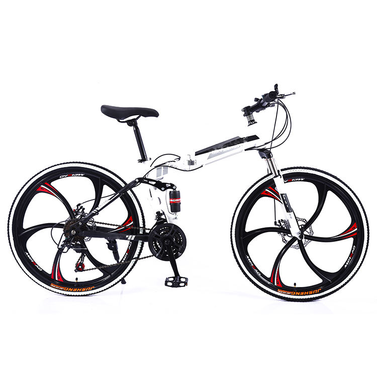 Factory Supply 26 Inch 21/24/27 Speed Double Disc Brake Portable Folding Mountain Bike Bicycle