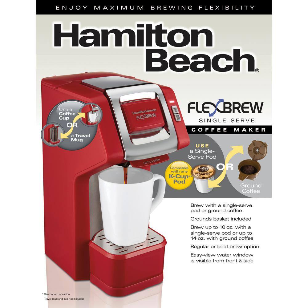 Hamilton Beach FlexBrew Red Single Serve Coffee Maker 49945