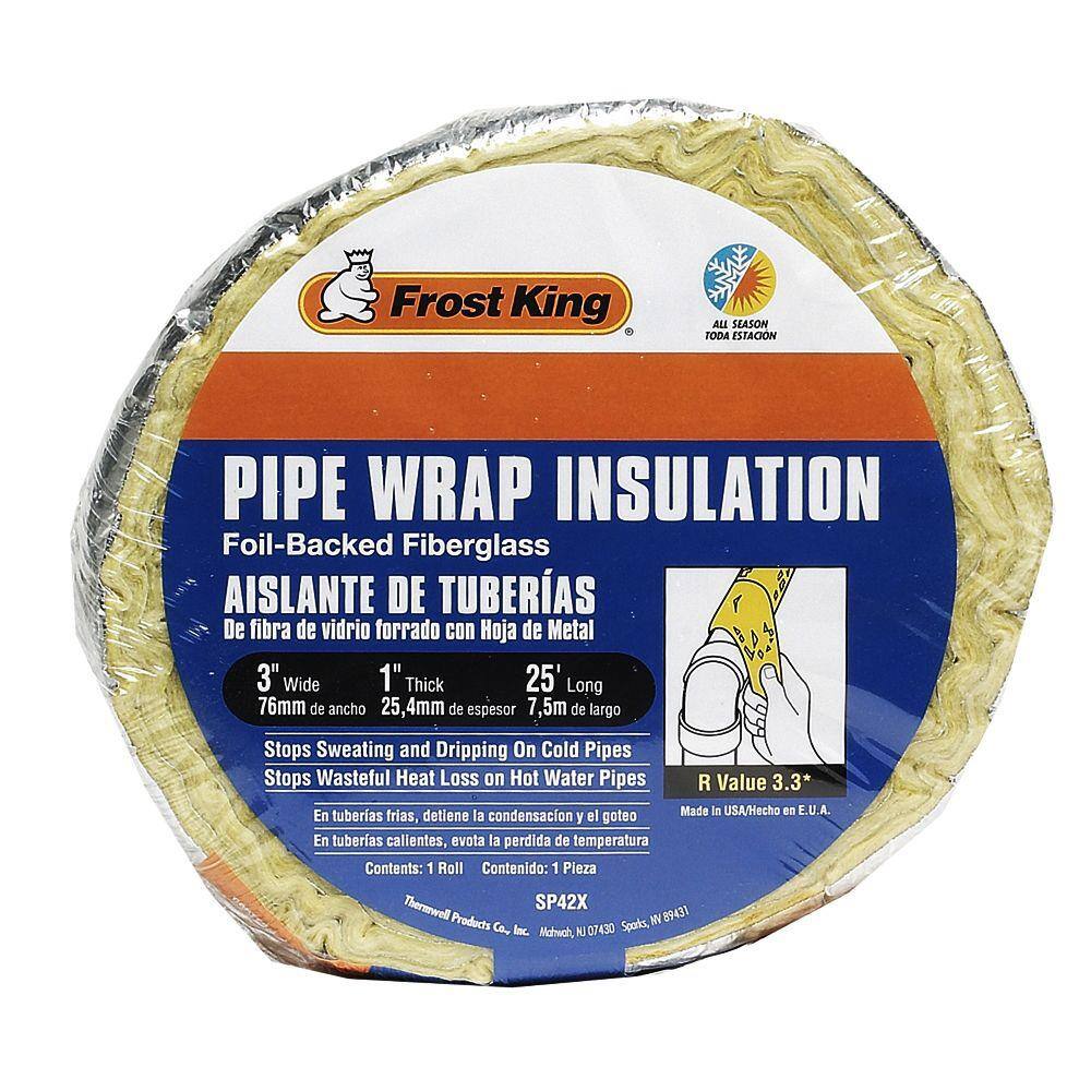 Frost King 3 in. x 25 ft. Foil Backed Fiberglass Pipe Wrap Insulation SP42X16