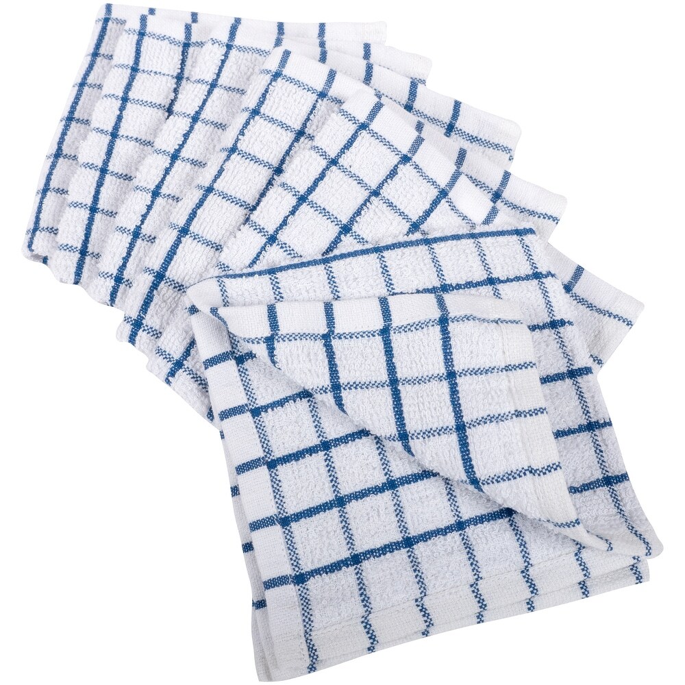 Checkered Terry Dish Cloths  Set of 6