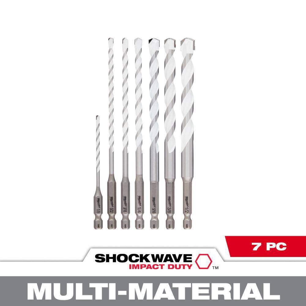 MW SHOCKWAVE Carbide Multi-Material Drill Bit Set (7-Piece) 48-20-8899