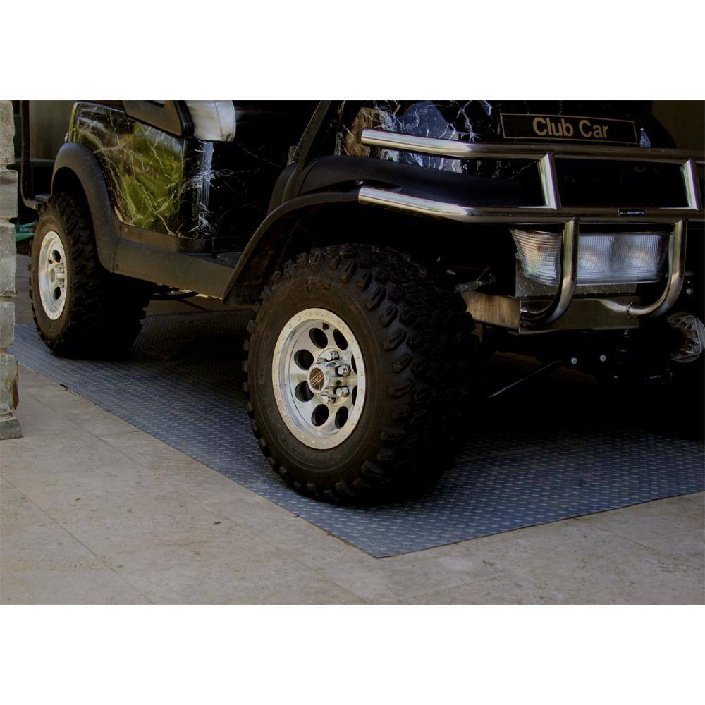 Diamond Deck 5 ft. x 9 ft. Charcoal Textured PVC Golf Cart Mat 86059