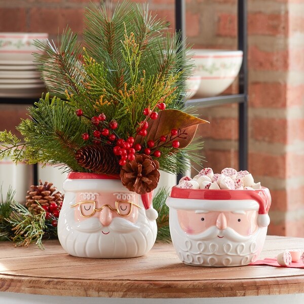 Ceramic Santa Planter (Set of 2)