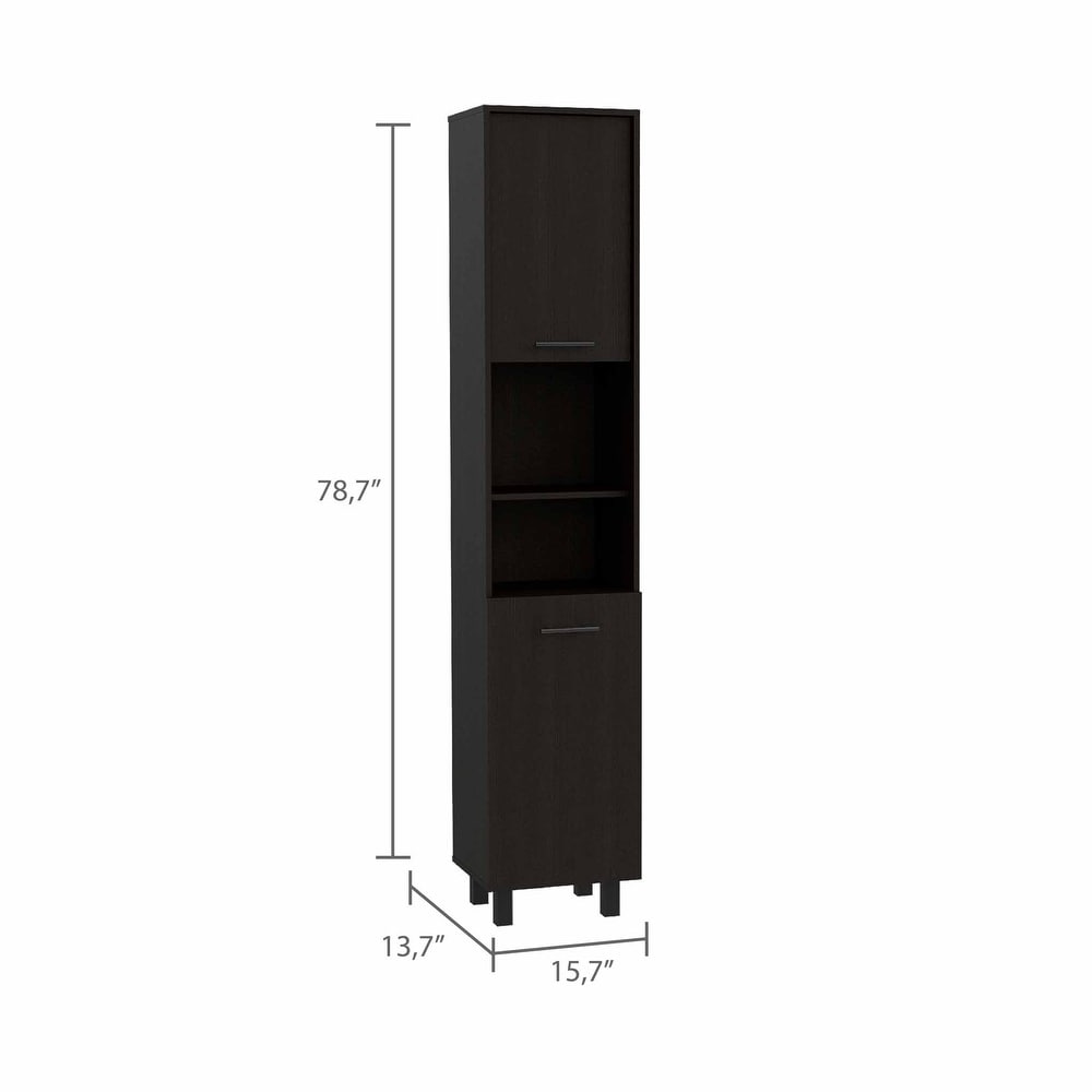 Black Sleek and Tall Pantry Cabinet