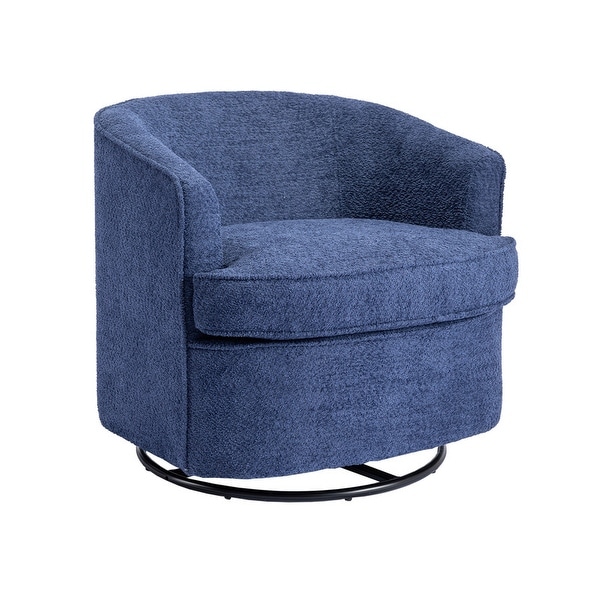 Modern Upholstered Swivel Barrel Armchair for Living Room