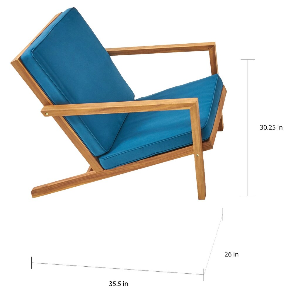 Leah Outdoor 6 Seater Acacia Wood Chat Set by Christopher Knight Home