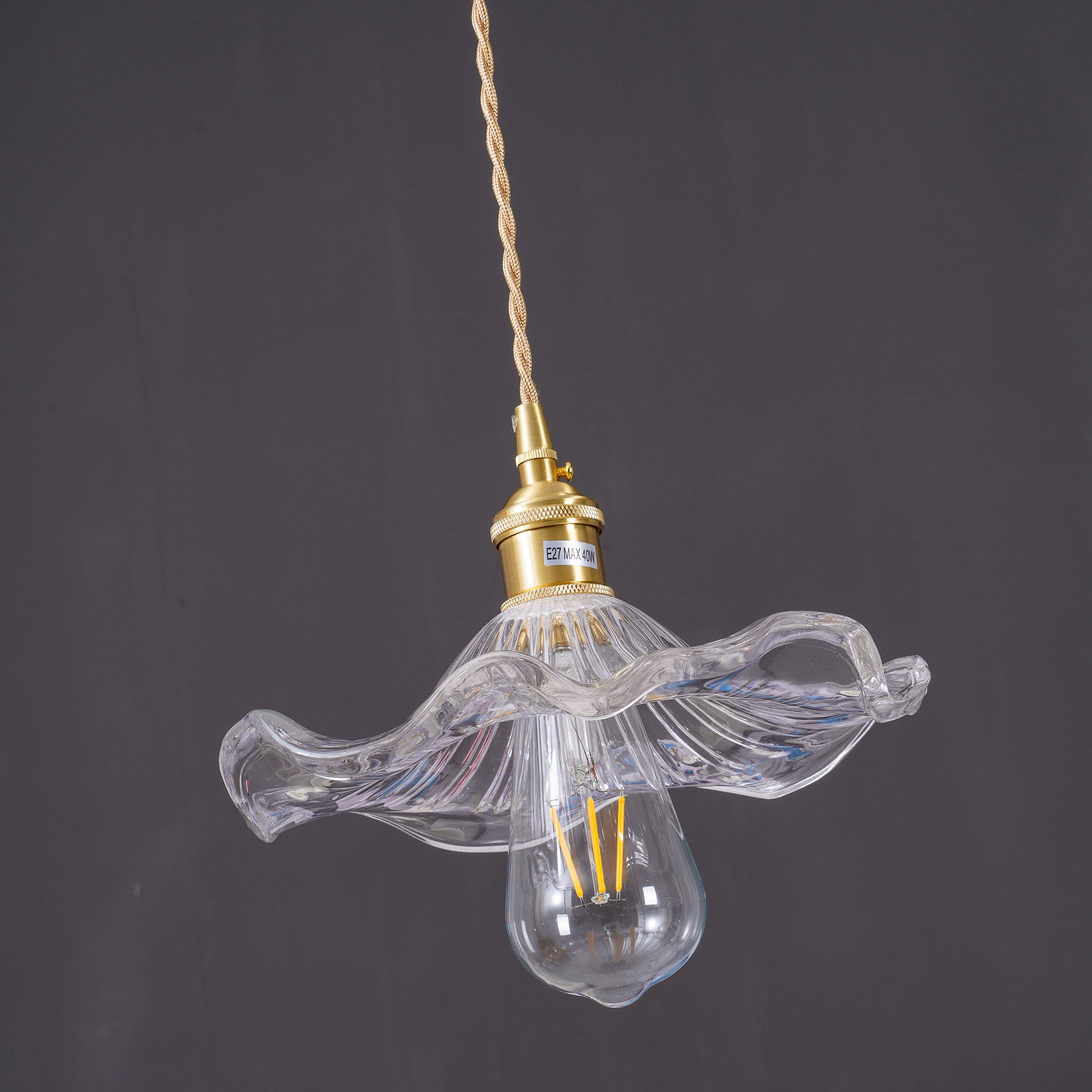 Glass Hibiscus Flower Pendant Light