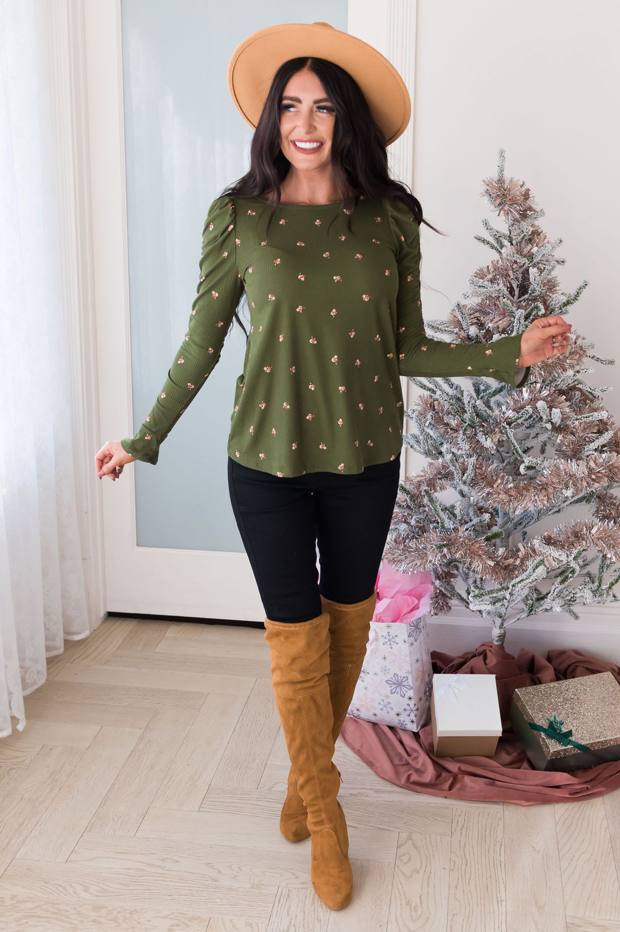 Winter Blooms Modest Blouse