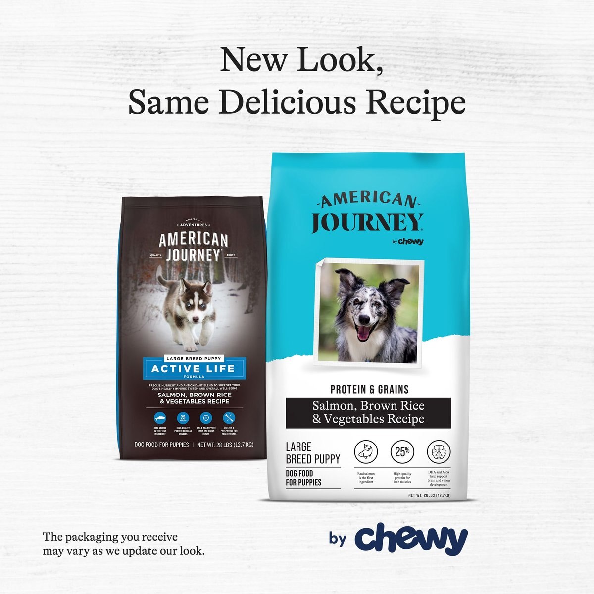 American Journey Protein and Grains Large Breed Puppy Salmon， Brown Rice and Vegetables Recipe Dry Dog Food