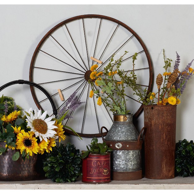 Metal Bike Wheel Wall Decor With Clothespin Photo Brown Olivia amp May