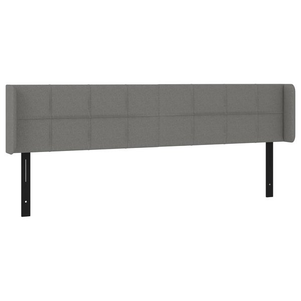 vidaXL Headboard with Ears Dark/Light Gray Fabric - - 37455509