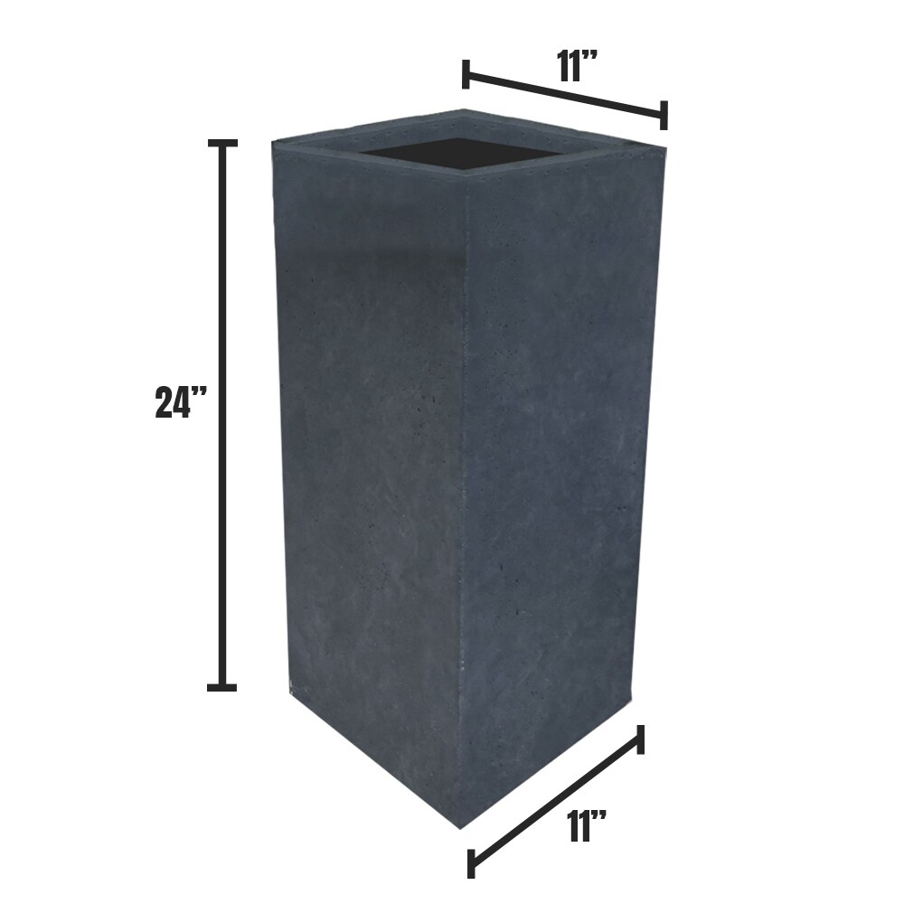 Durx litecrete Lightweight Concrete Tall Light Granite Planter Medium   11'x11'x23.6'