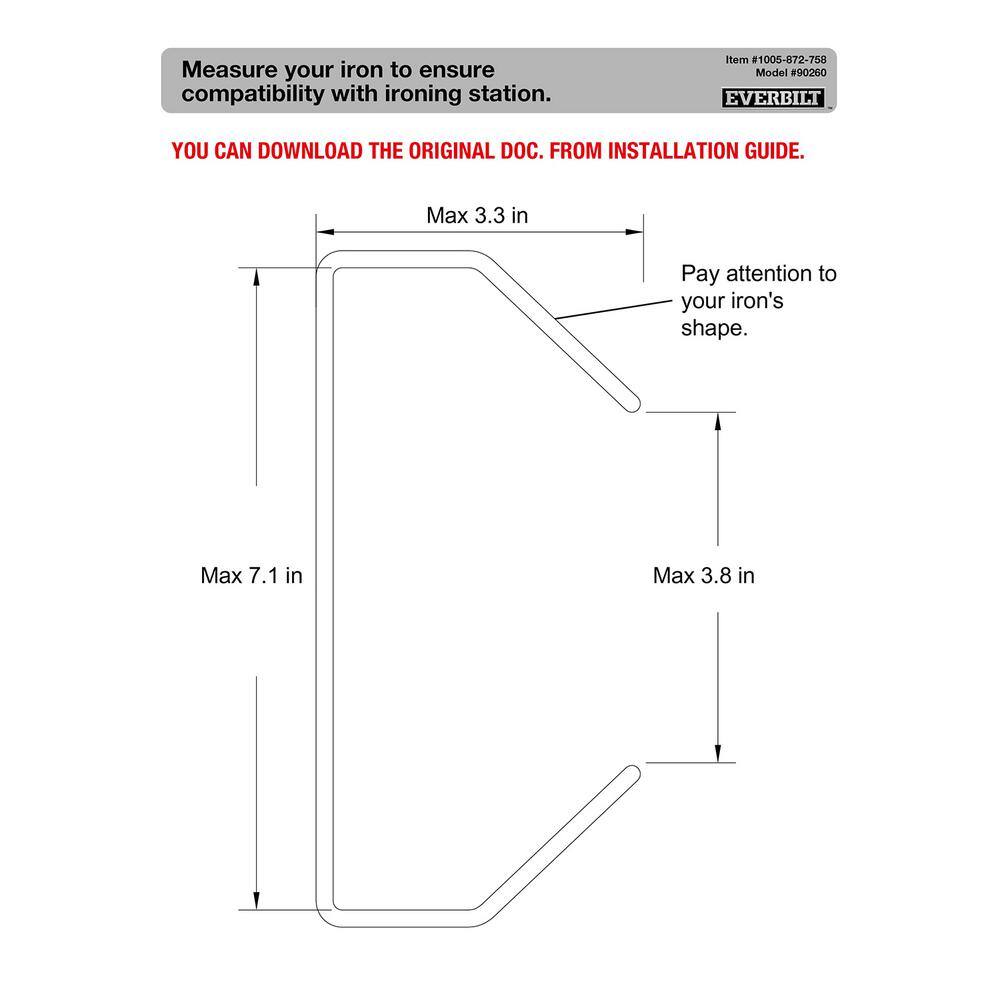 Everbilt Over-the-Door Ironing Station Ironing Board 90260