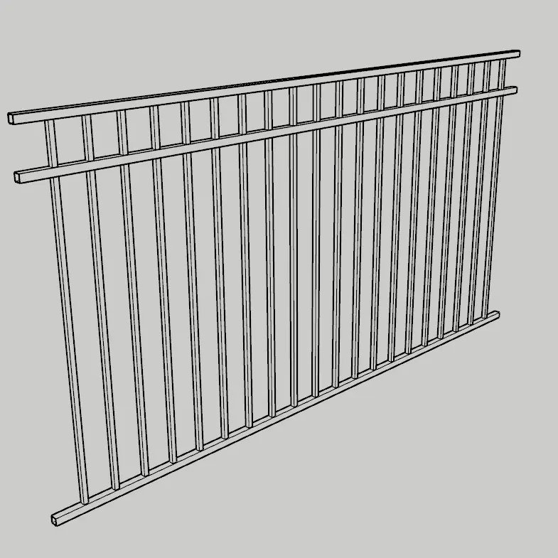 Classic Australia aluminium 3 rails flat top flat bottom welded pool fence panels 1200mm x 2300mm