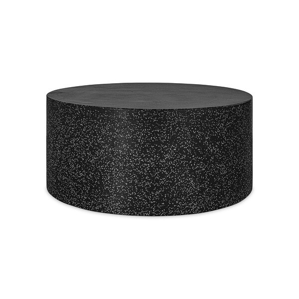 Aurelle Home Omara Round Pedestal Terrazzo Outdoor Coffee Table