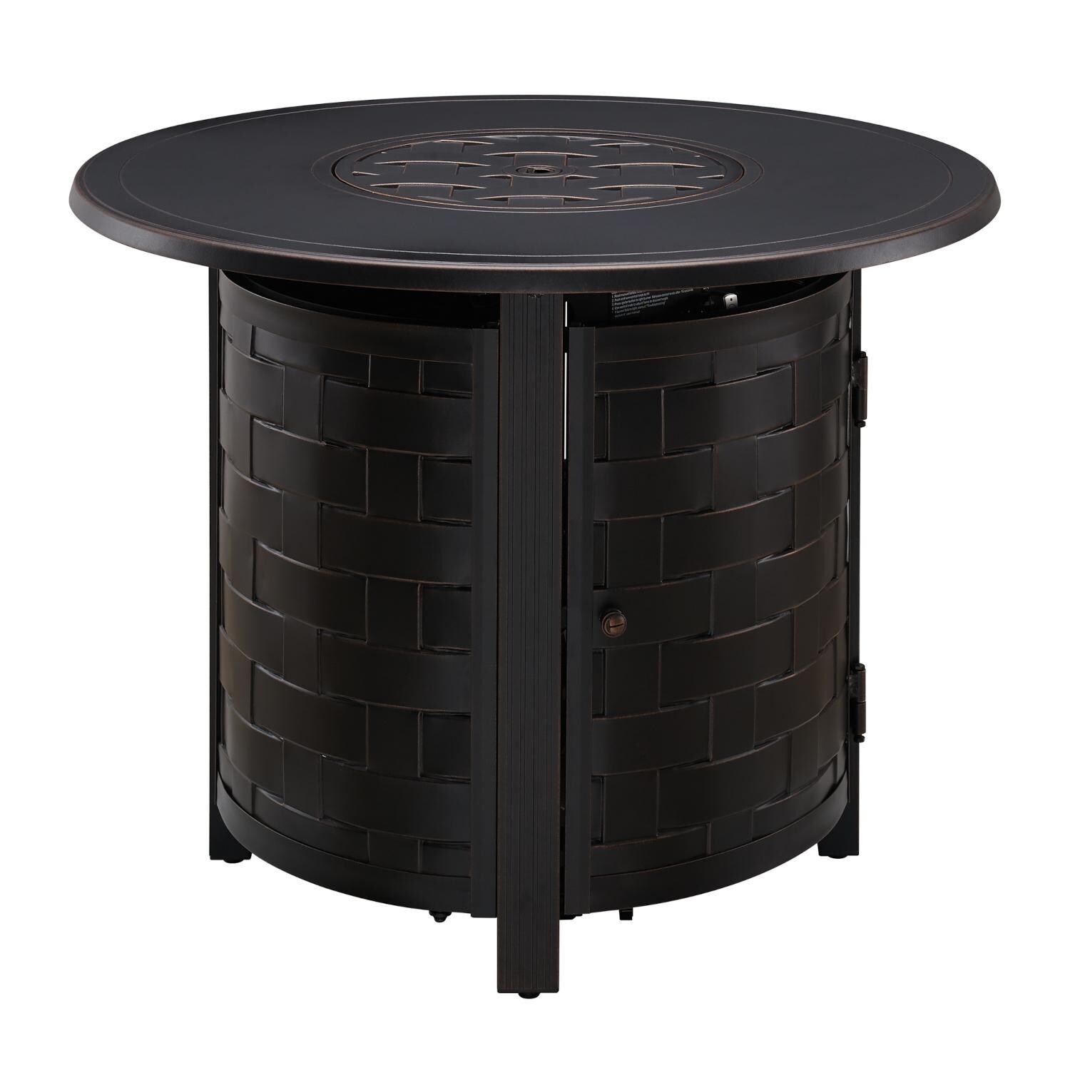 Ultimate Patio Magnolia Way 34-Inch Round Aluminum Propane Gas Fire Pit