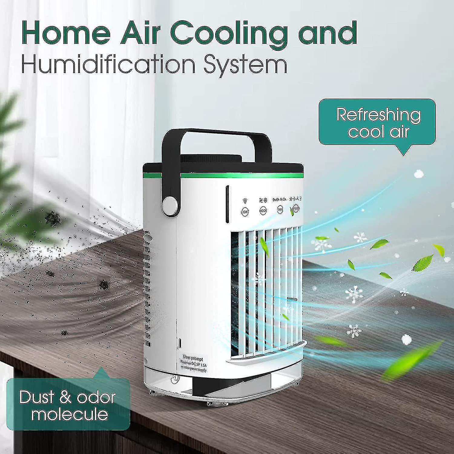 Portable Air Conditioner Fan Evaporative Air Cooler Desktop Cooling Fan With Double Water Tank 4 Spe