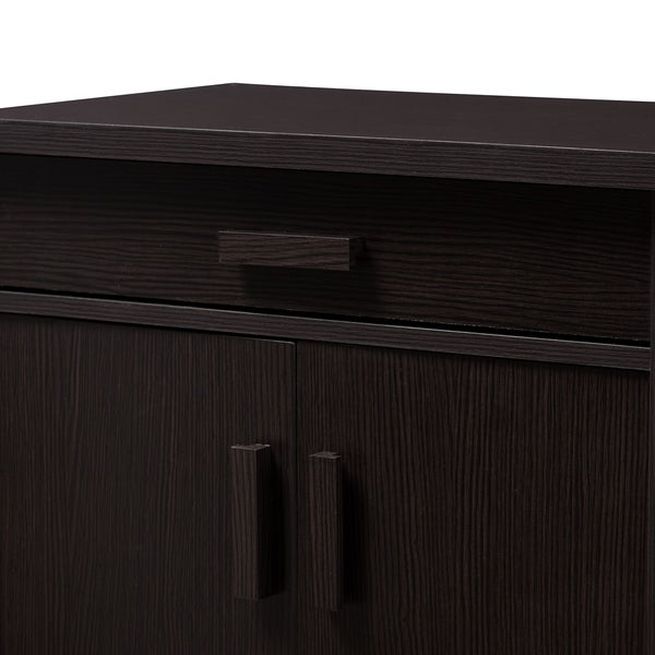 Contemporary Dark Brown Shoe Cabinet by Baxton Studio - - 22580565