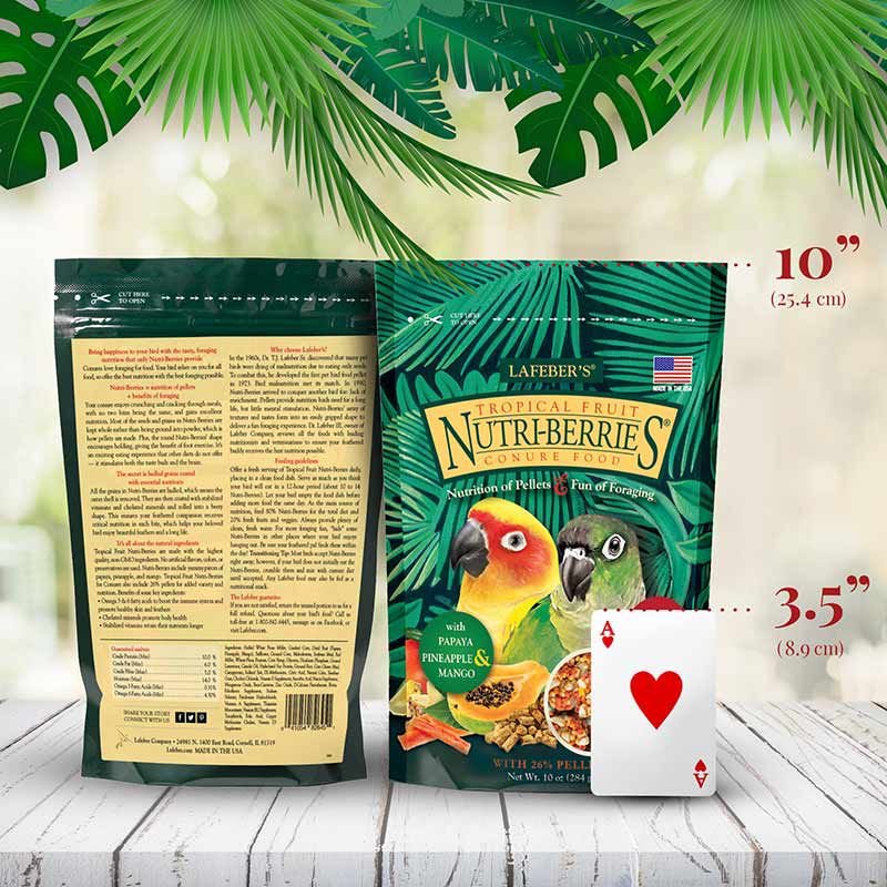 Lafeber Tropical Fruit Nutri-Berries Conure Food， 10-oz bag