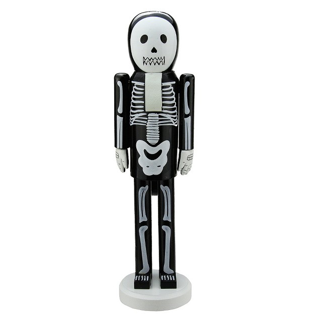 Wooden Skeleton Halloween Nutcracker Black white