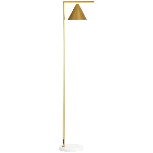 Homcom Modern Floor Lamps For Living Room Lighting Adjustable Standing Lamp For Bedroom Lighting Gold