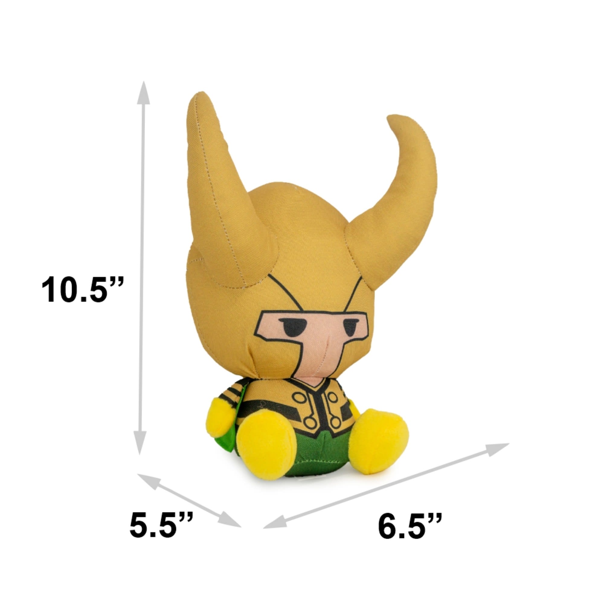 Buckle-Down Marvel Comics Marvel Kawaii Loki Full Body Sitting Pose Plush Squeaker Dog Toy， Medium