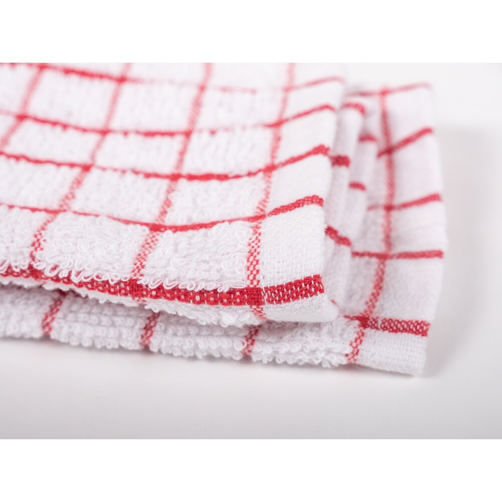 Checkered Terry Dish Cloths  Set of 6