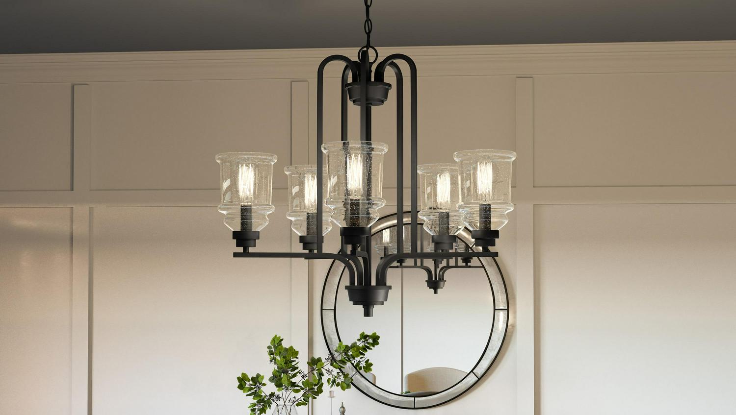 Ashley Harbour Oakley 5-Light Matte Black Chandelier