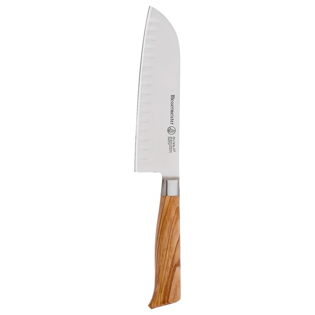 Messermeister Oliva Elite 7 inch Kullenschliff Santoku Knife