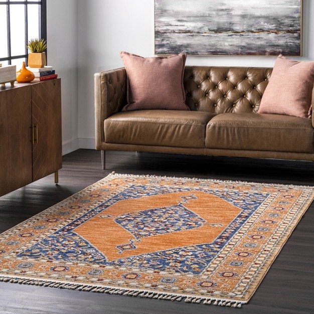 Nuloom Halley Floral Cardinal Medallion Area Rug