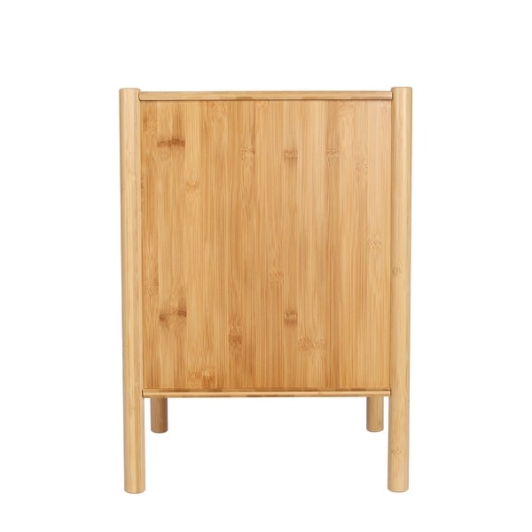 1 Door nightstand，Bamboo Mid Century Modern Nightstand