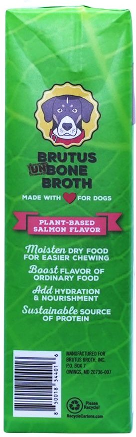 Brutus Broth Vegetable Broth Salmon Flavor Grain-Free Dog Food， 32-oz bag