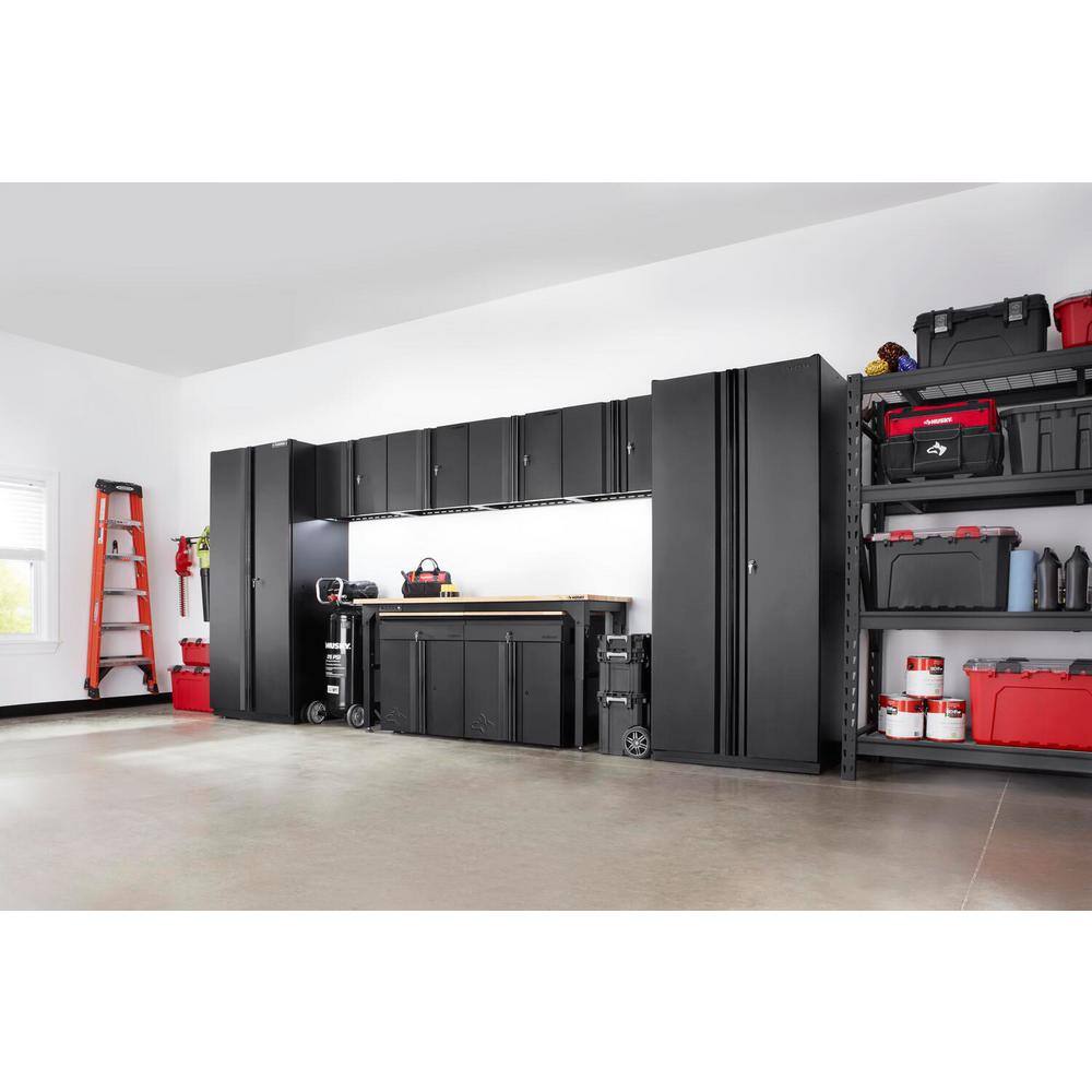 Husky 9-Piece Heavy Duty Welded Steel Garage Storage System in Black (184 in. W x 81 in. H x 24 in. D) HTC920241