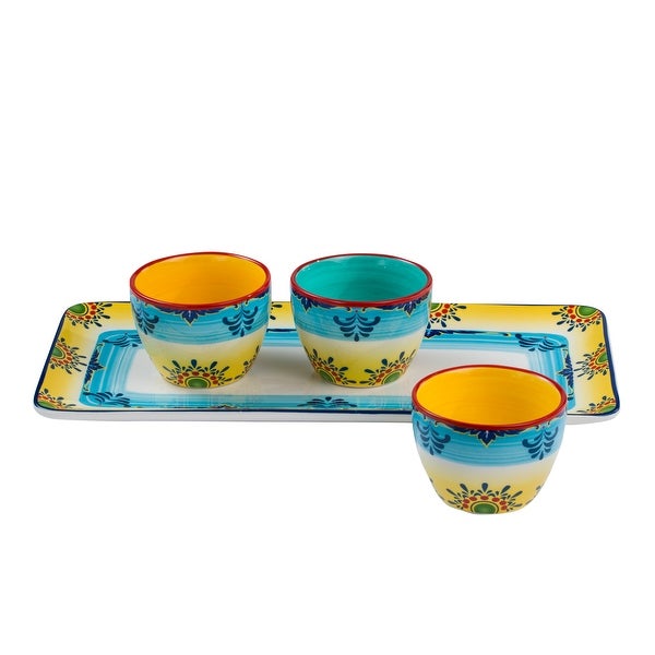 Zanzibar Ceramic Artisan Design Appetizer Serving Set