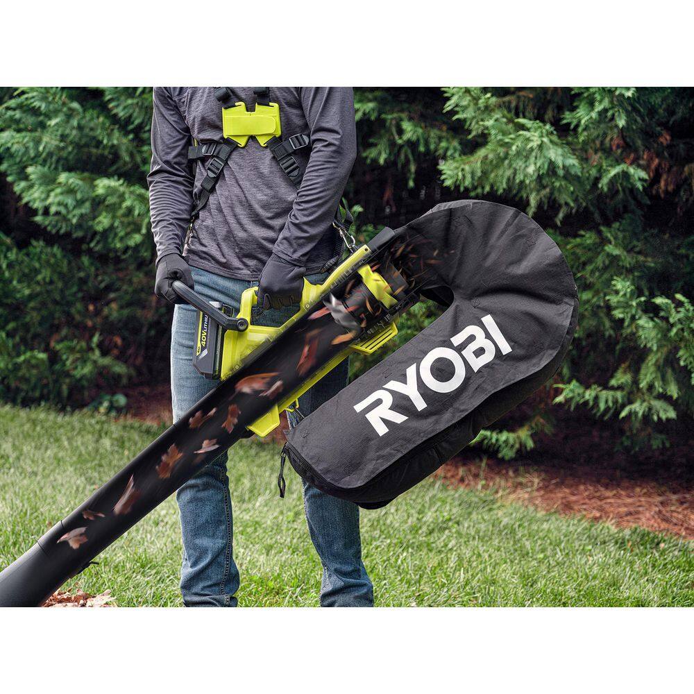 RYOBI 40-Volt HP Brushless 100 MPH 600 CFM Cordless Leaf BlowerMulcherVacuum with Lawn and Leaf Bag (Tool Only) RY404015-LB