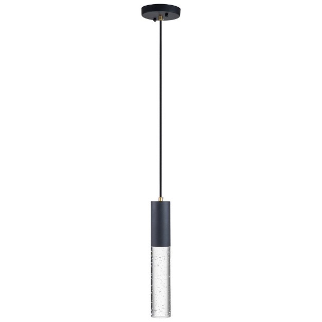 C Cattleya 1 light Matte Black Bubble Crystal Mini Pendant Light