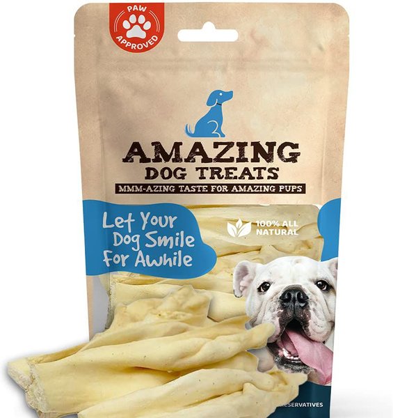 Amazing Dog Treats Lamb Cheek Strips Dog Treats， 8-oz bag