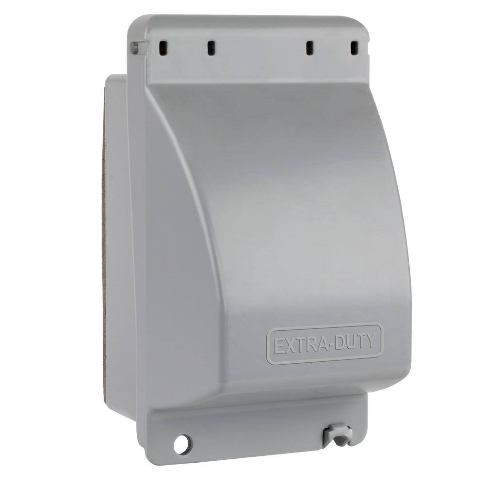 Commercial Electric Gray 1-Gang Extra Duty While-In-Use Weatherproof Vertical Receptacle Cover WCWV1G