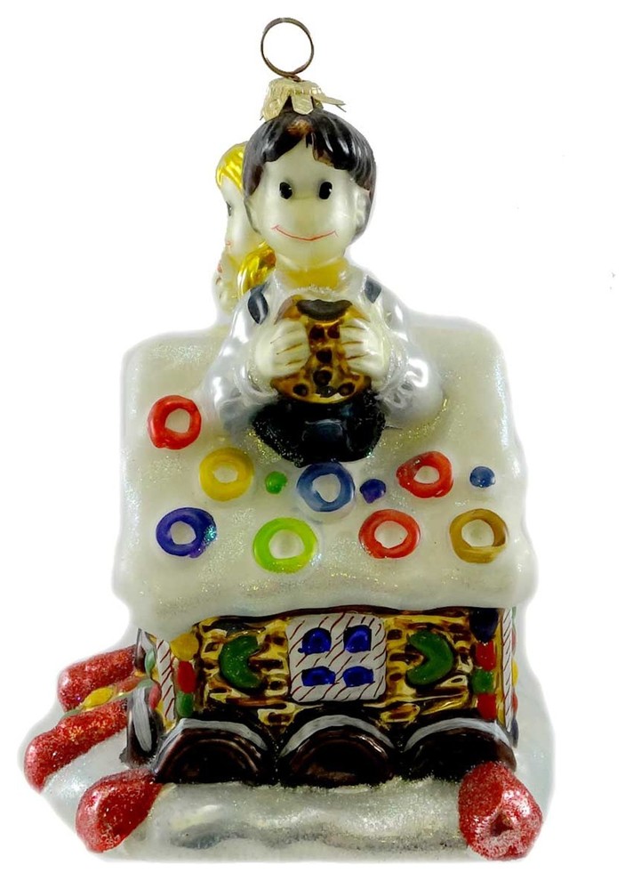 Holiday Ornament SWEET TOOTH Blown Glass Ornament Child Abuse Bolten ZKP1586   Contemporary   Christmas Ornaments   by Story Book Kids Inc  Houzz