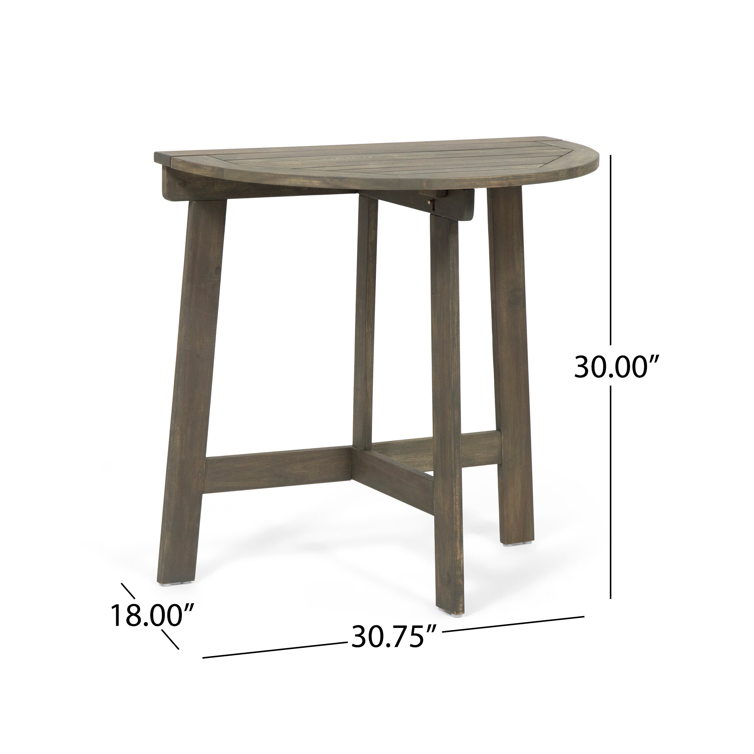 Sophia Outdoor Half-Round Acacia Wood Bistro Table