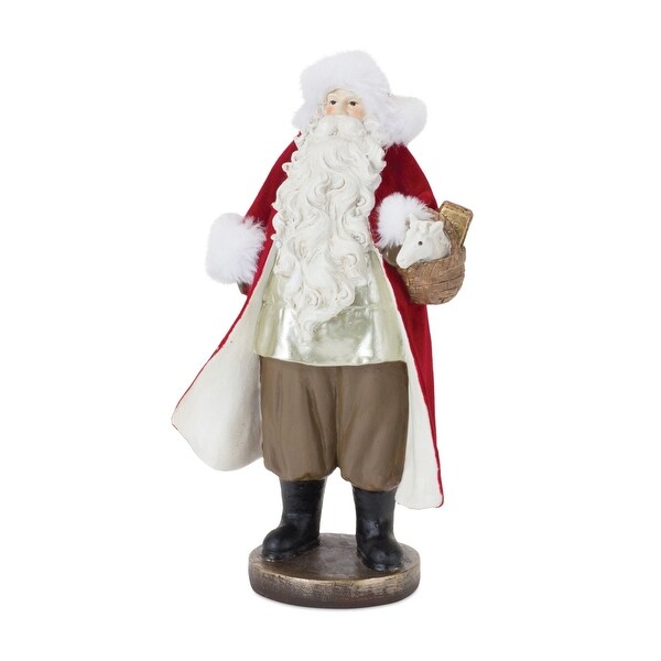 Set of 2 Standing Santa with Toy Christmas Tabletop Figurines 9