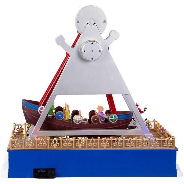 LED Animated and Musical Carnival Buccaneer Boat Ride Christmas Village Display