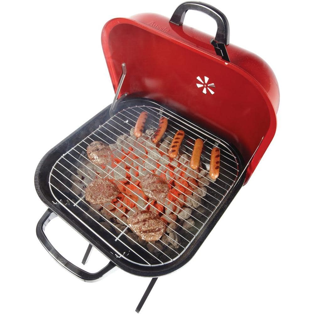 Americana Walk-A-Bout Portable Red Charcoal Grill