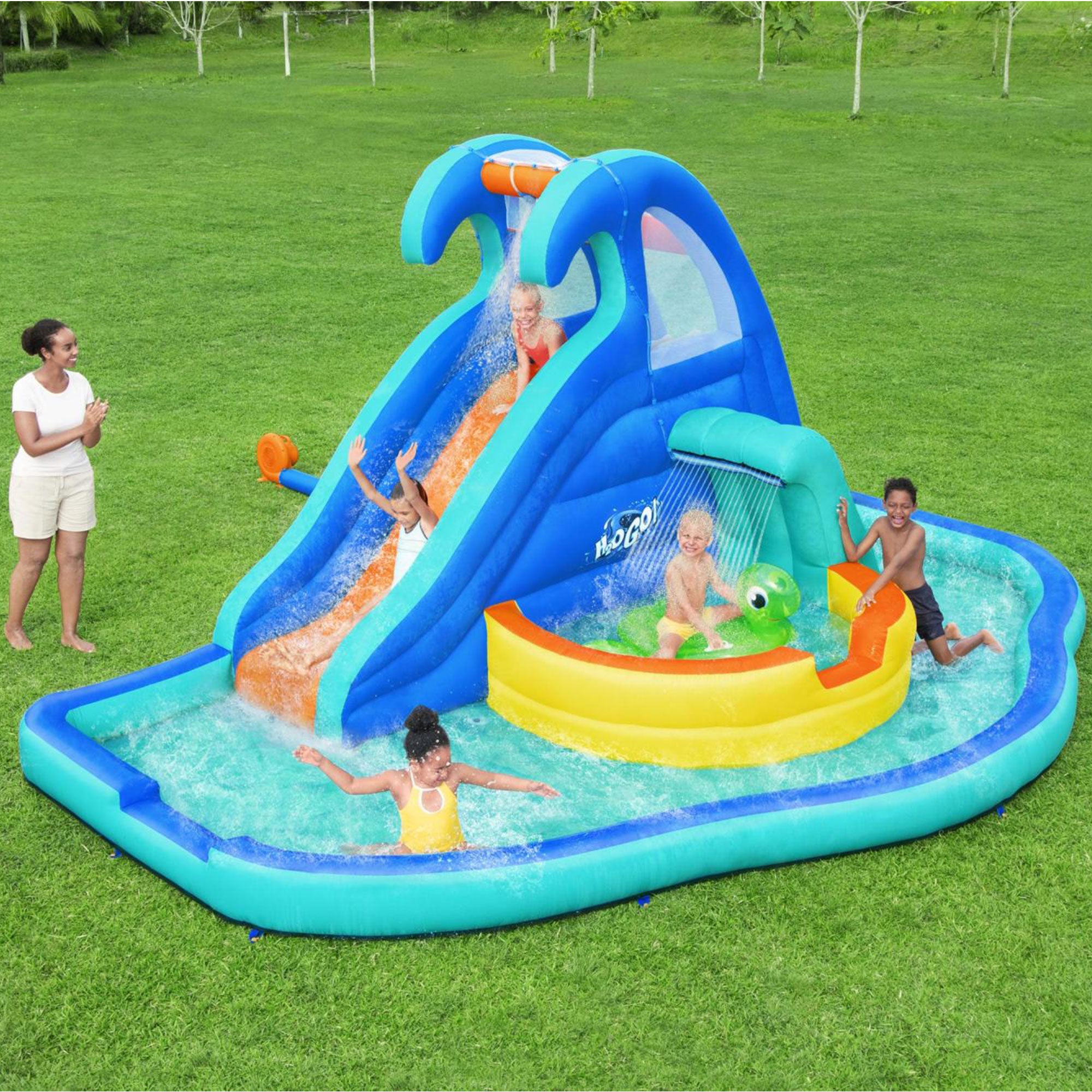 Bestway H2OGO! Wavetastic Inflatable Water Park & Turtle Pool Ride-On Float