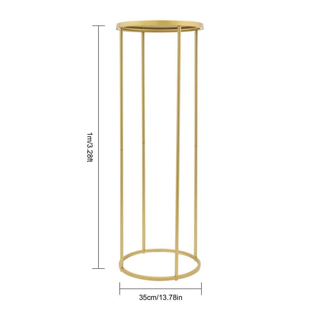 YIYIBYUS 39.4 in. x 13.8 in. Gold Steel Display Holder Decorations Wedding Centerpieces IndoorOutdoor Plant Stand (10-Pieces) JJOU7AZ6WDZJ8