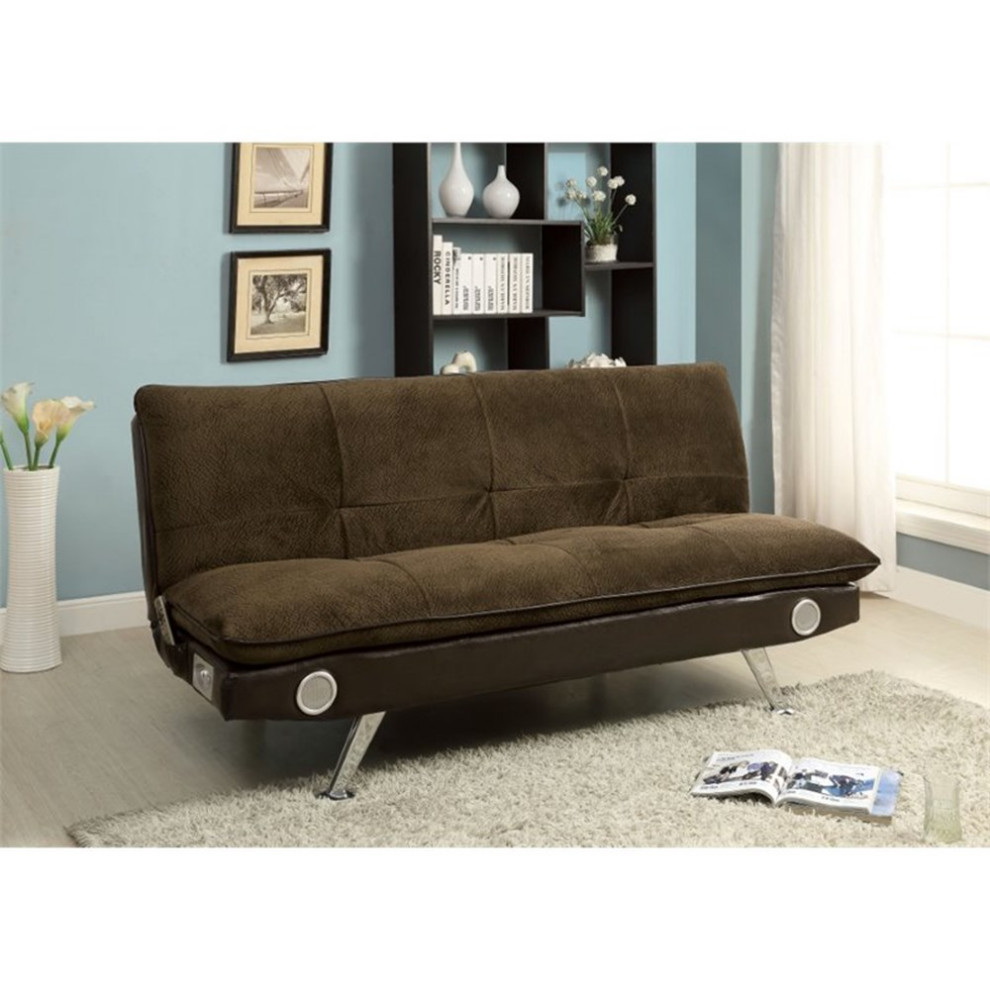 Furniture of America Malden Contemporary Fabric Sleeper Sofa Bed in Dark Brown   Contemporary   Sleeper Sofas   by Homesquare  Houzz